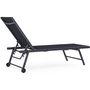 Voir la diapositive 3 : Habitat et Jardin Lot de 2 bains de soleil textilène aluminium  Jolia  - Gris foncé / Noir
