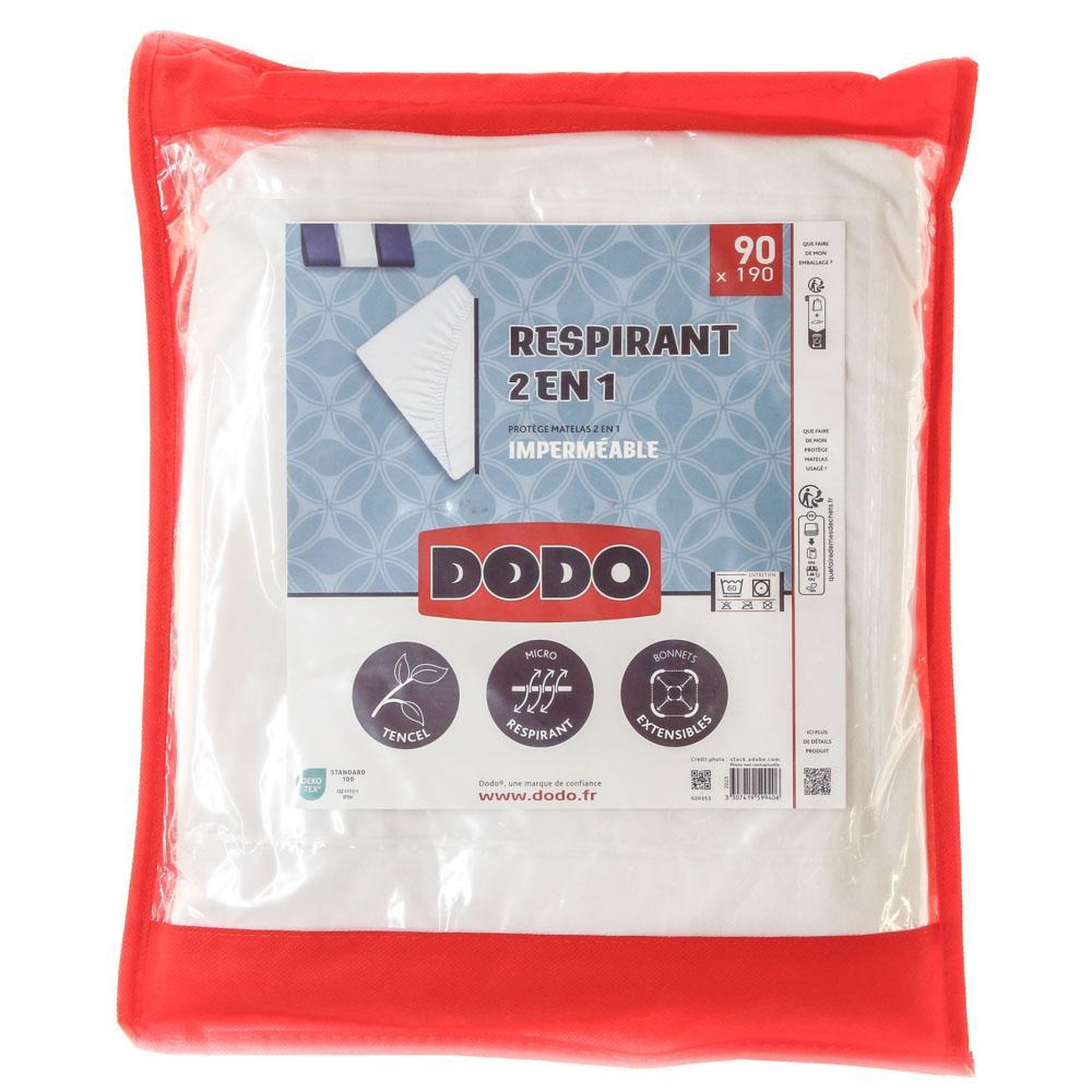 DODO Protège Matelas Imperméable Blanc Dodo 90x190cm
