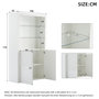 Voir la diapositive 3 : MERAX Vitrine blanc 2 étagères led - 100x170 cm mdf