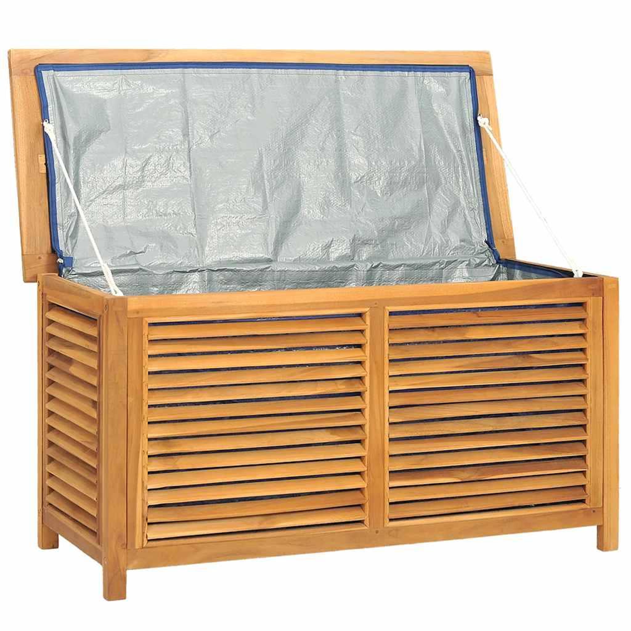 Voir la diapositive 5 : VIDAXL Boîte de rangement jardin et sac 114x50x58 cm bois massif teck