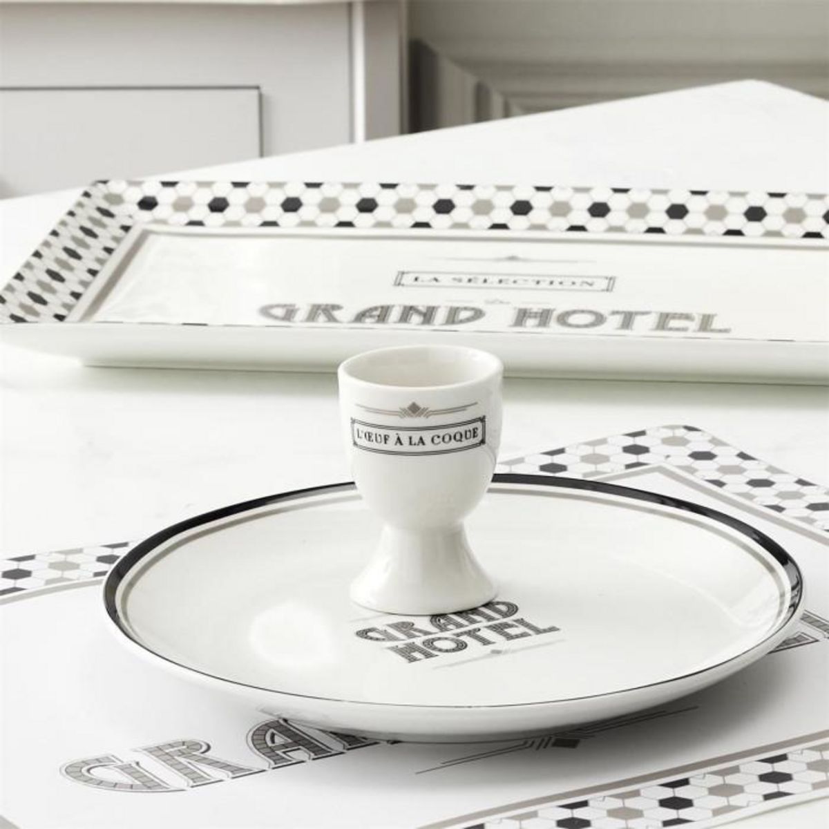 Paris Prix Coquetier en Porcelaine  Grand Hôtel  7cm Blanc