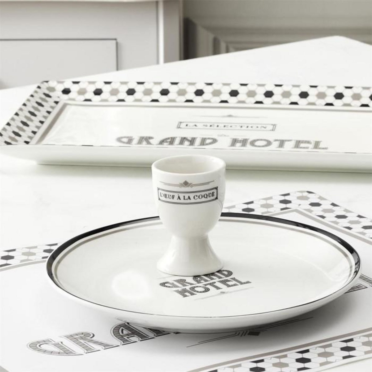 Paris Prix Coquetier en Porcelaine  Grand Hôtel  7cm Blanc