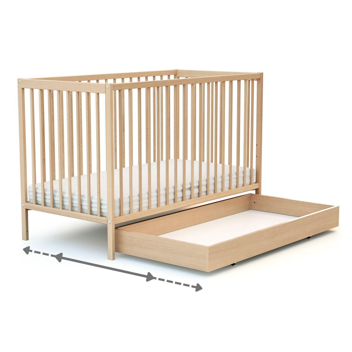 AT4 Tiroir de lit bébé Essentiel en bois
