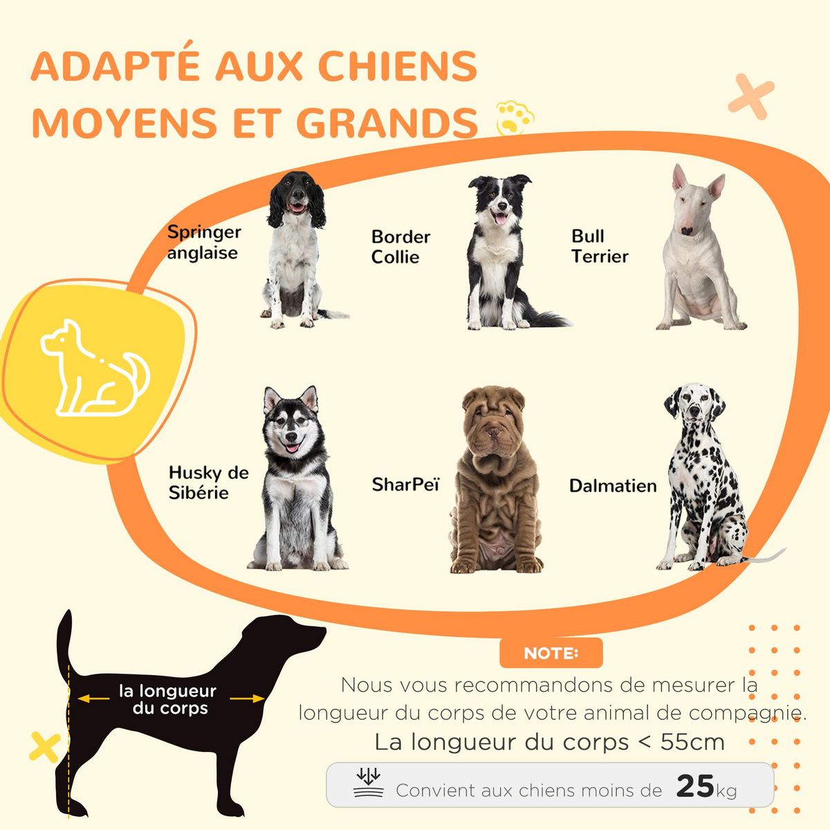 PAWHUT Cage pour chien sur pied - 2 portes verrouillables, coussin déhoussable inclus - acier filaire noir panneaux aspect bois clair