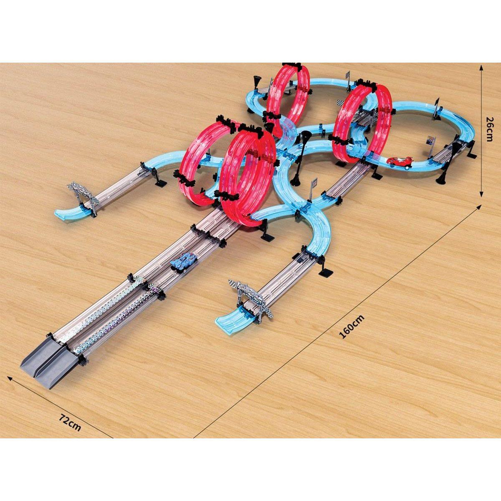 Voir la diapositive 2 : 1001JOUETS Circuit de Course à Construire - 984 cm de Piste, 2 Voitures à Friction - 140 Pièces