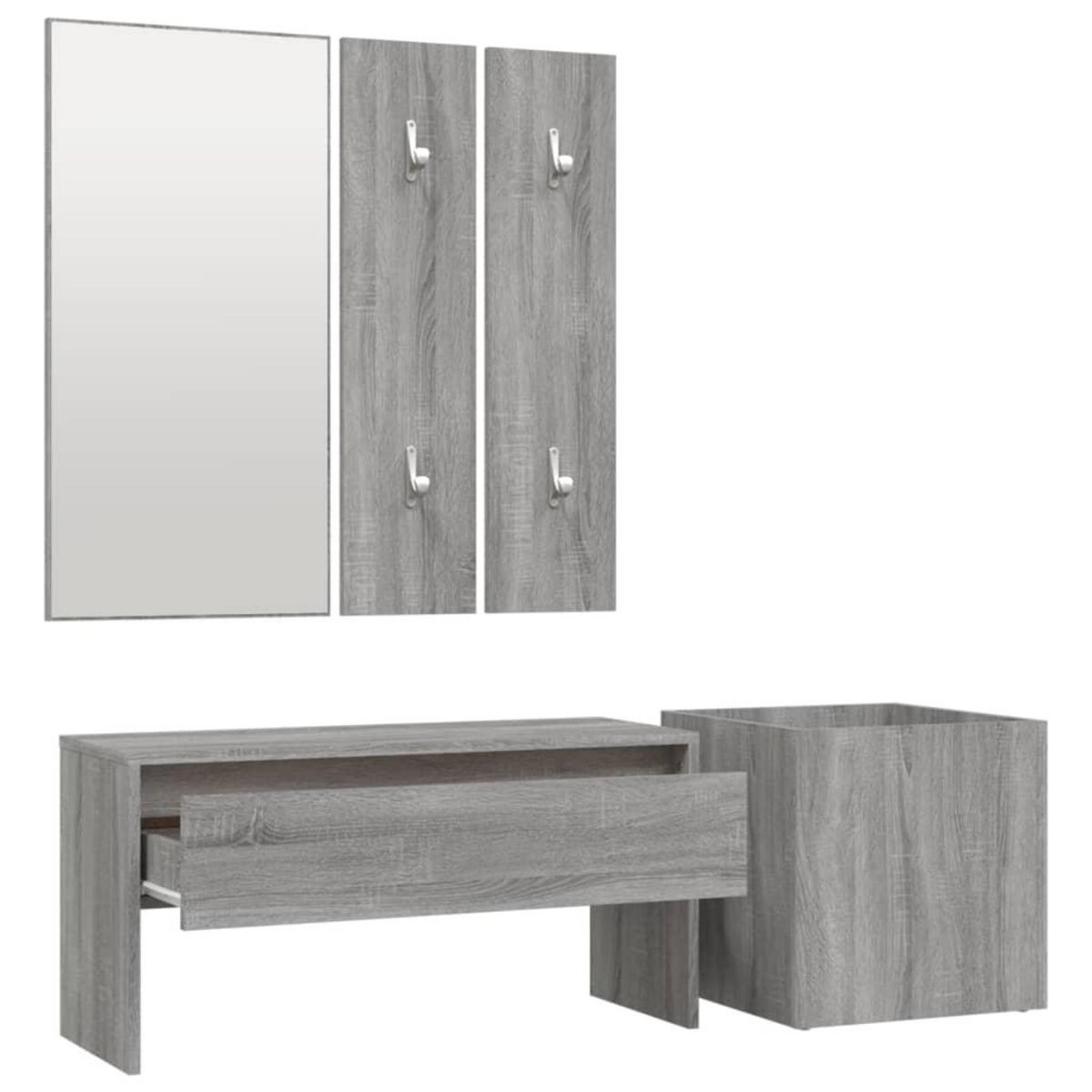 VIDAXL Ensemble de meubles de couloir Sonoma gris Bois d'ingenierie