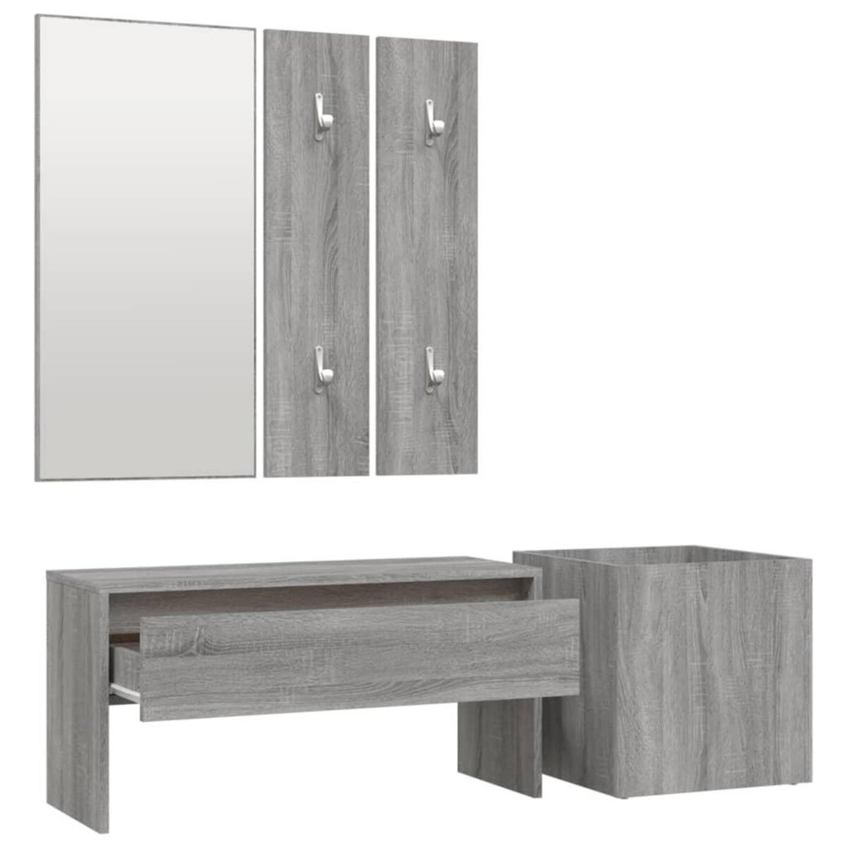 VIDAXL Ensemble de meubles de couloir Sonoma gris Bois d'ingenierie