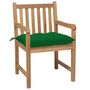 Voir la diapositive 3 : VIDAXL Chaises de jardin lot de 8 avec coussins vert Bois teck solide