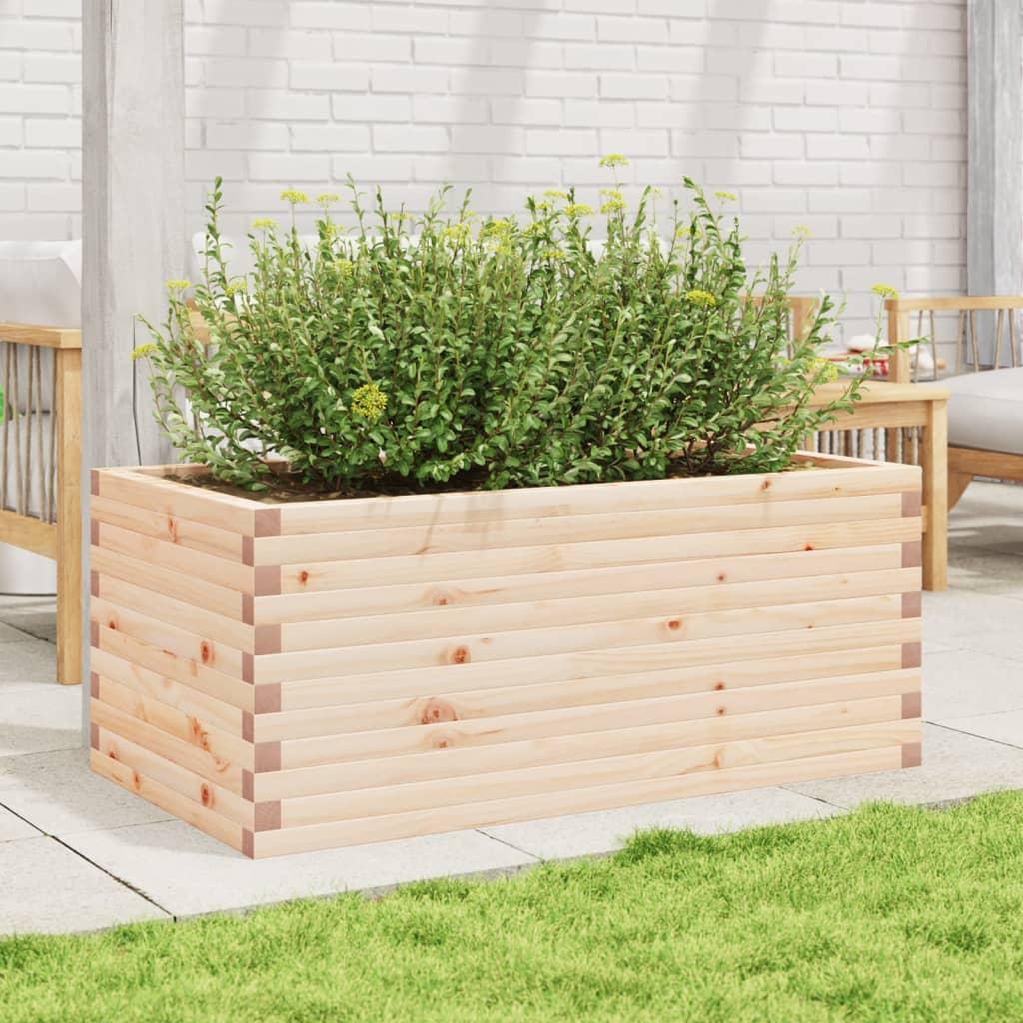 Voir la diapositive 3 : VIDAXL Jardiniere 110x60x45,5 cm bois de pin massif