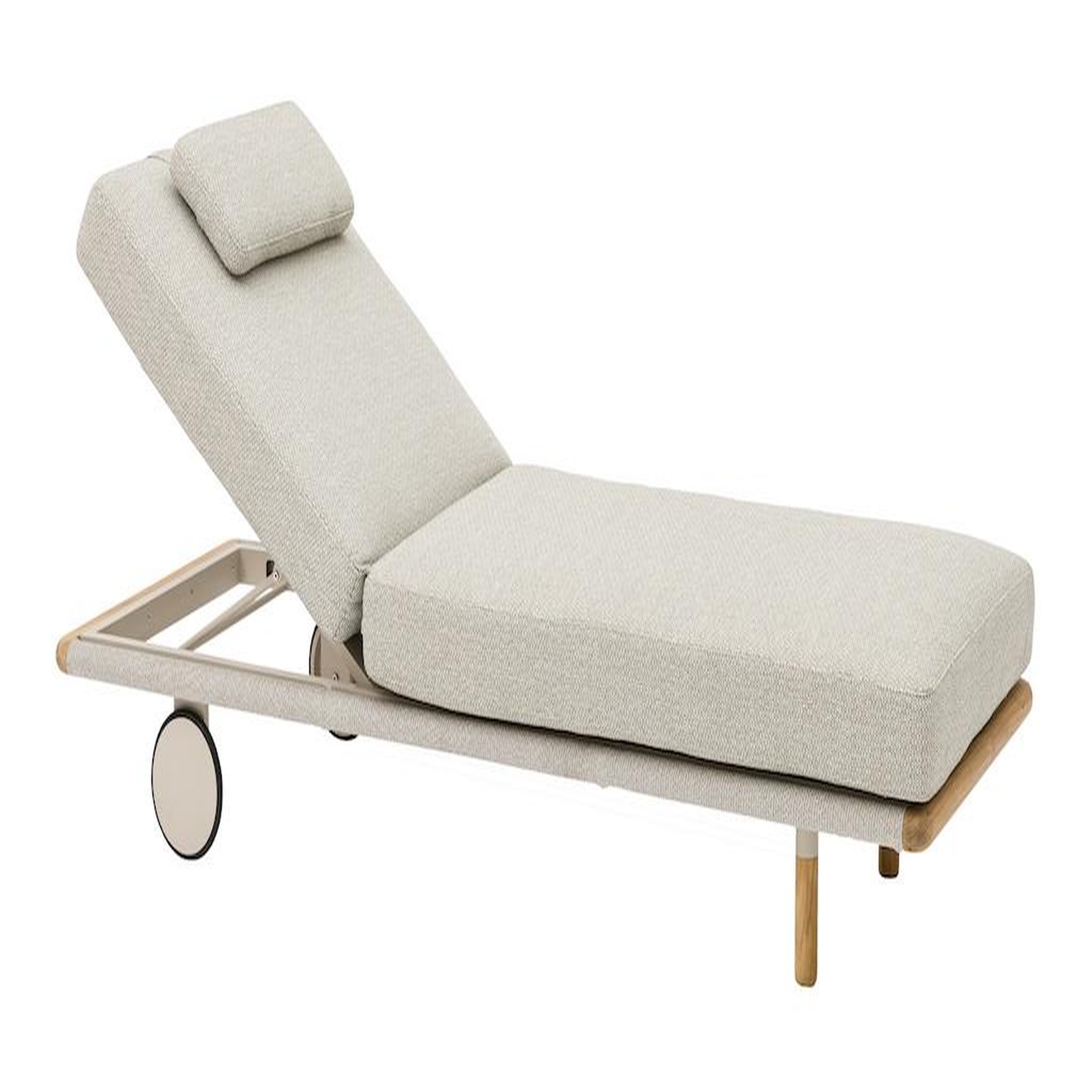 Proloisirs Lit bain de soleil - EVEN - Aluminium / Teck FSC / Rope W.Mocha - Naturel