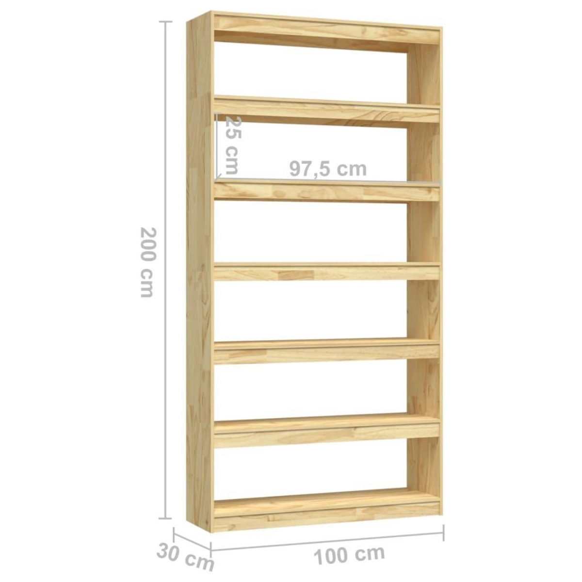 VIDAXL Bibliotheque/Separateur de piece 100x30x200 cm pin massif