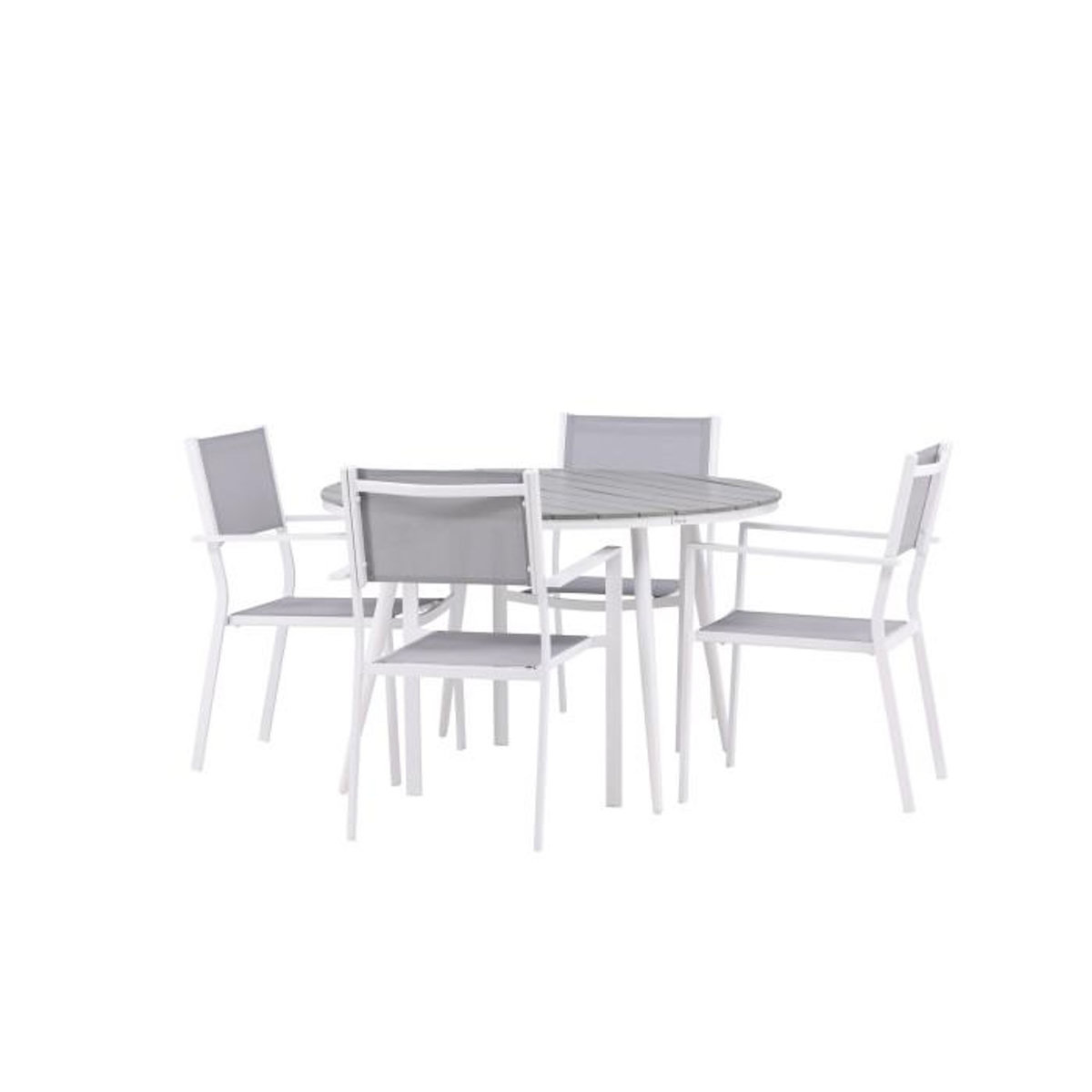 Paris Prix Ensemble Table de Jardin & 4 Chaises  Break & Copacabana  120cm Gris