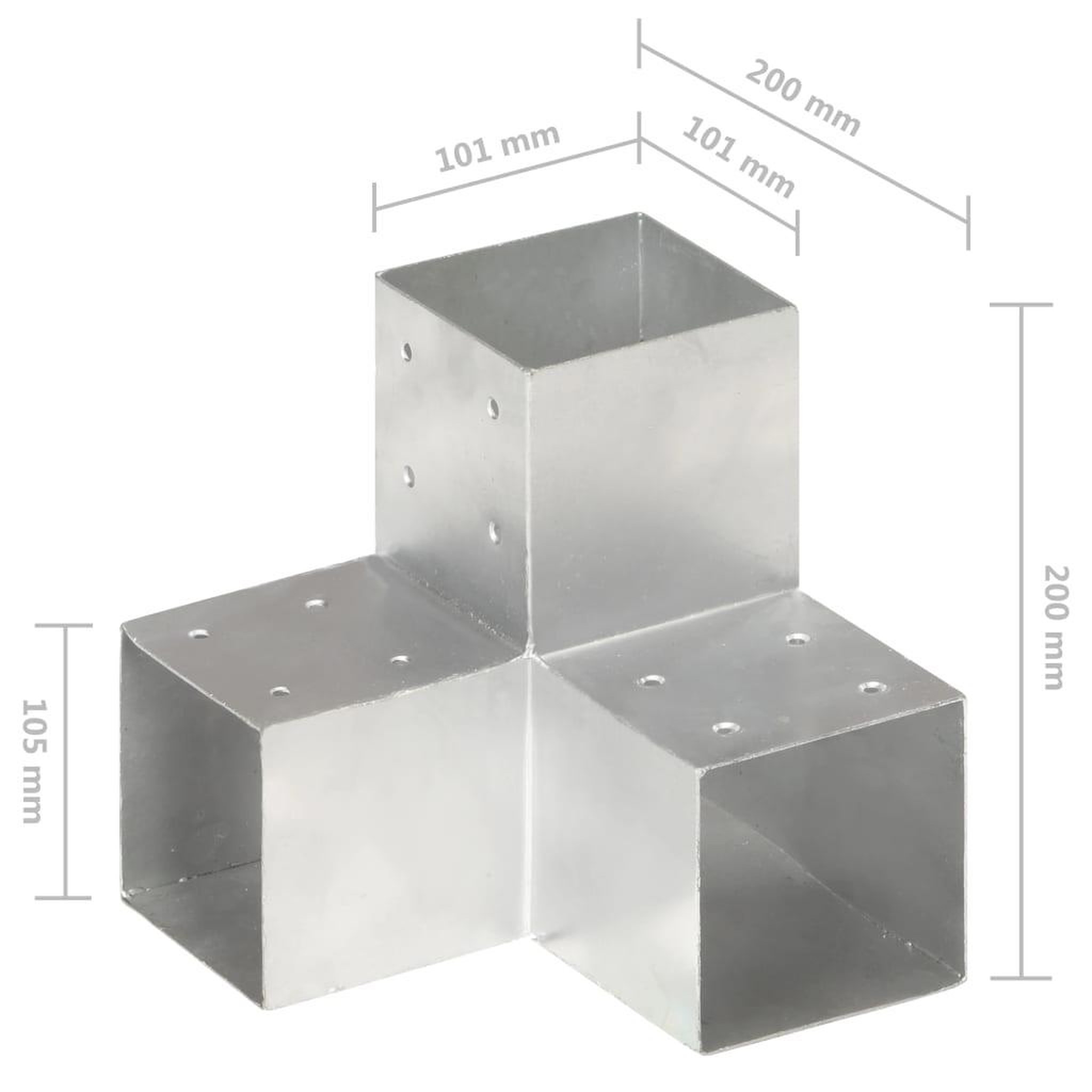 Voir la diapositive 6 : VIDAXL Connecteur de poteau Forme en Y Metal galvanise 101x101 mm