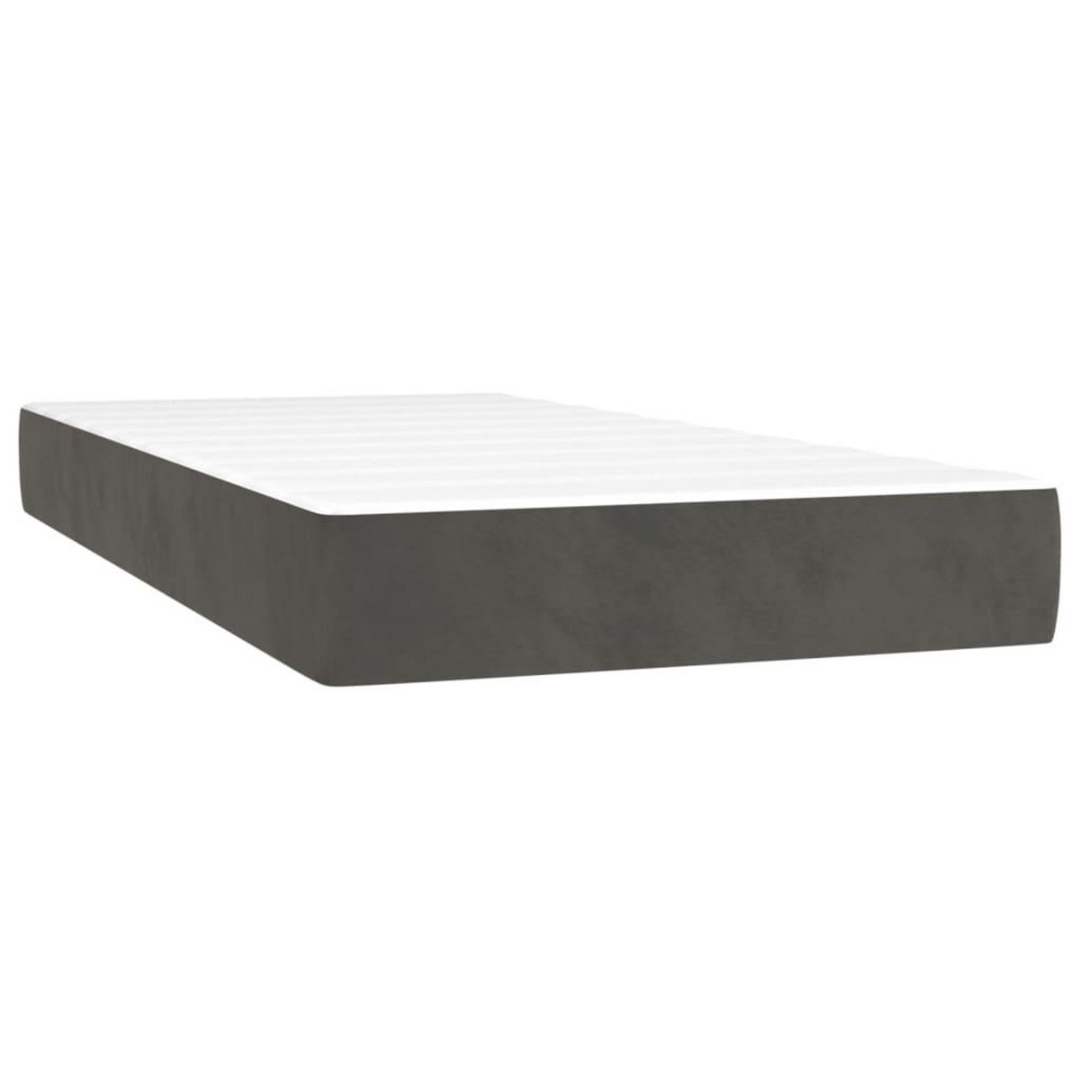 VIDAXL Sommier a lattes de lit et matelas Gris fonce 200x200cm Velours