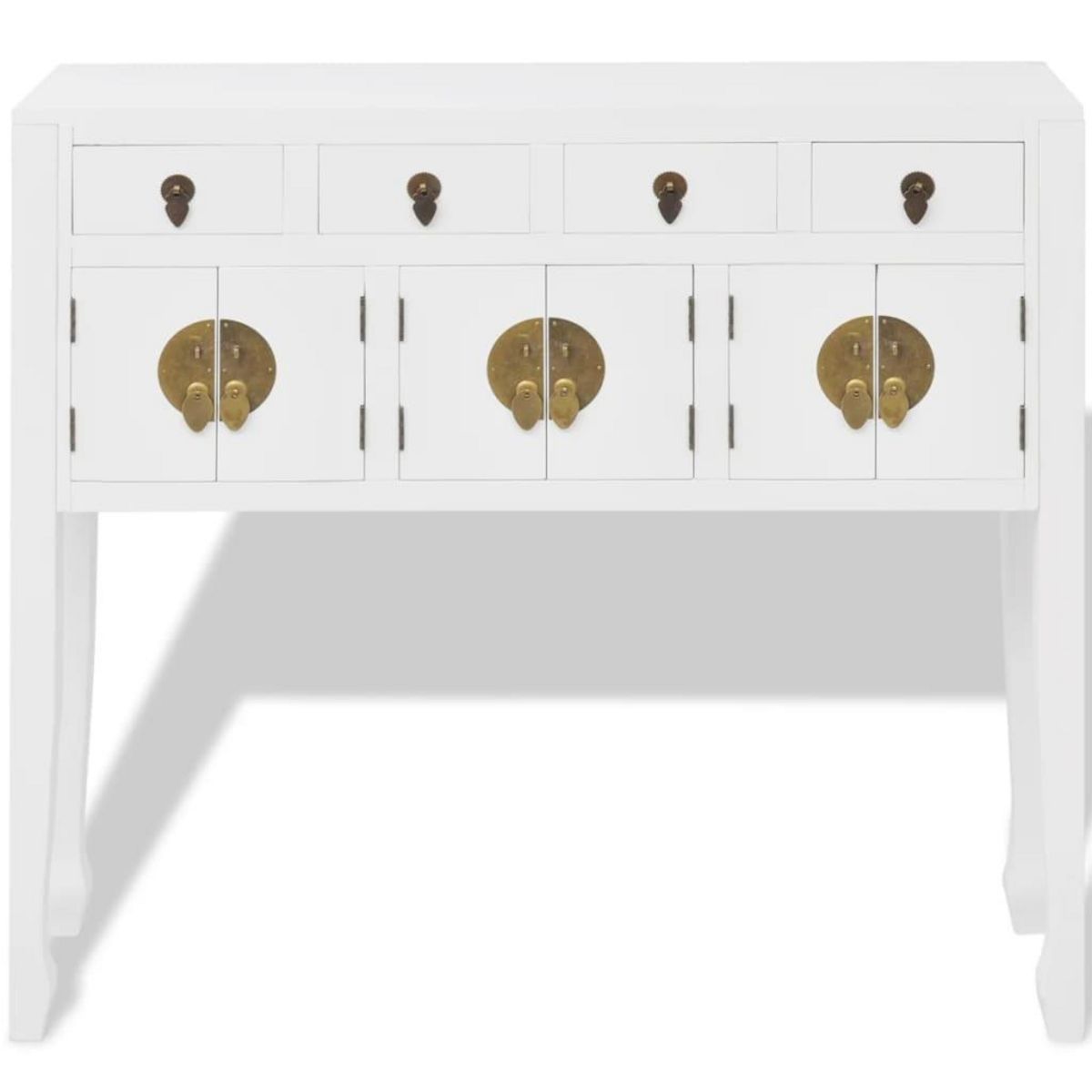 VIDAXL Buffet en style chinois en bois massif Blanc