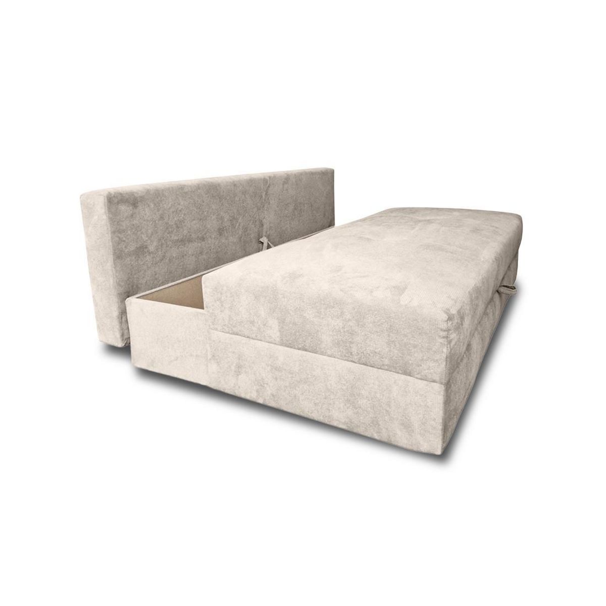 BEST MOBILIER Lucina - canapé droit 3 places - convertible avec coffre - en velours