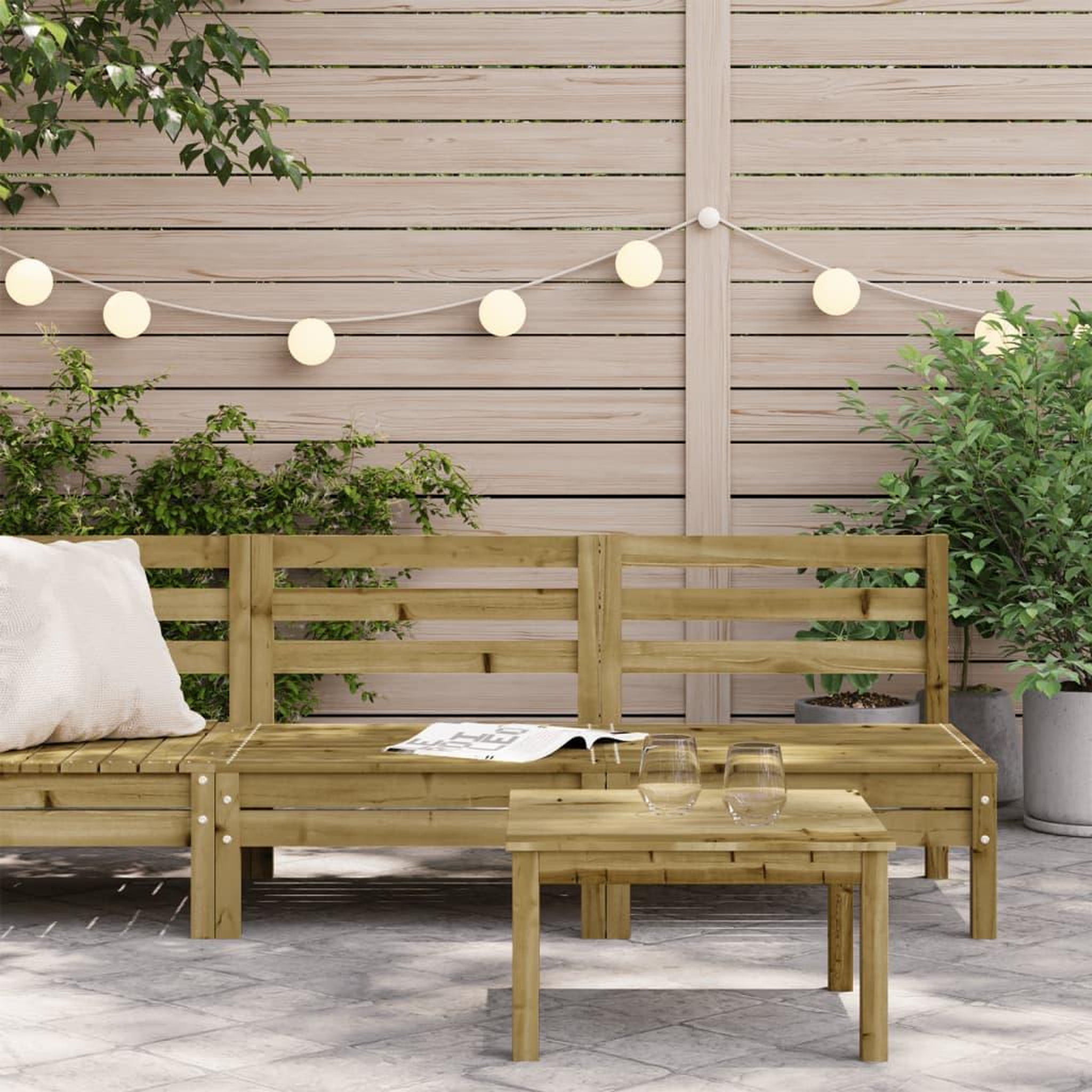 Voir la diapositive 3 : VIDAXL Canapes de jardin sans accoudoirs 2 pcs bois pin impregne