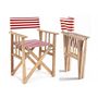 Voir la diapositive 5 : City Garden Fauteuil de jardin pliable en bois et coton rayé rouge LONA