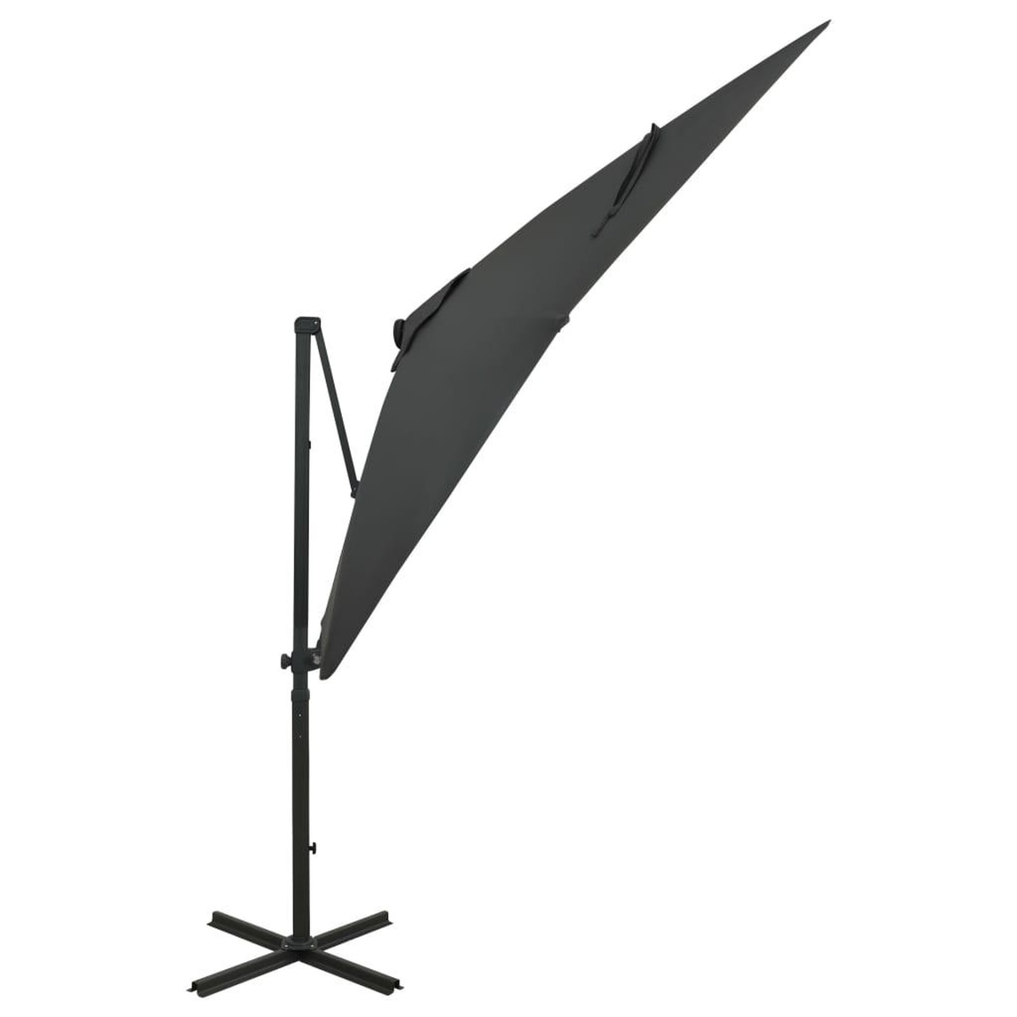Voir la diapositive 2 : VIDAXL Parasol de jardin en porte-a-faux avec mat et lumieres LED