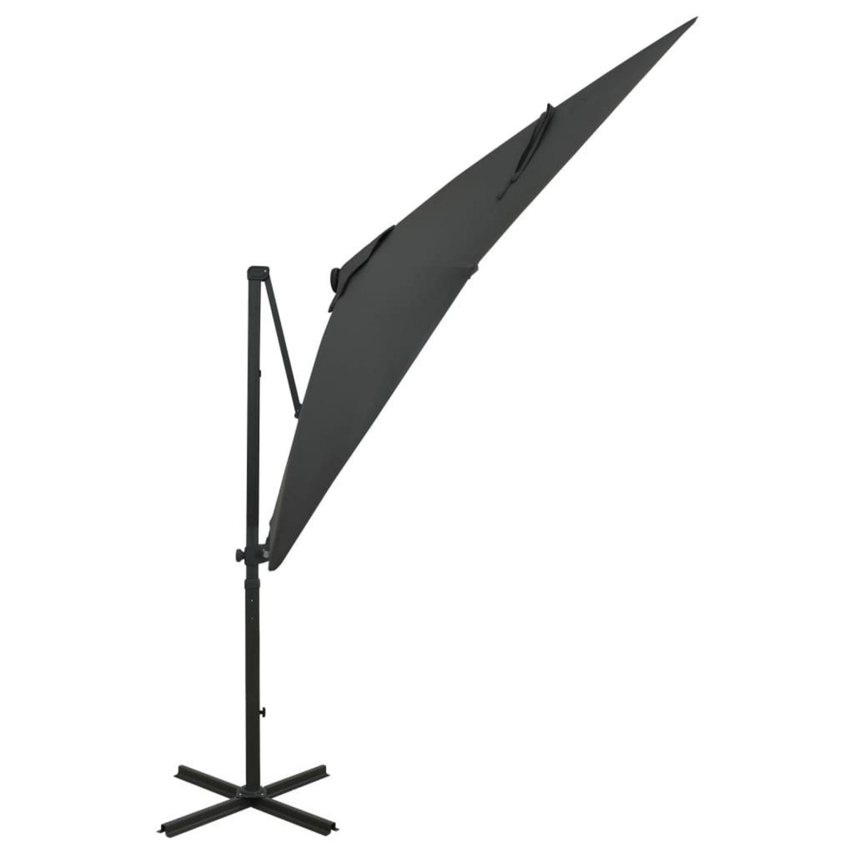 VIDAXL Parasol de jardin en porte-a-faux avec mat et lumieres LED