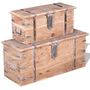 Voir la diapositive 2 : VIDAXL Ensemble de deux coffres de rangement Bois d'Acacia