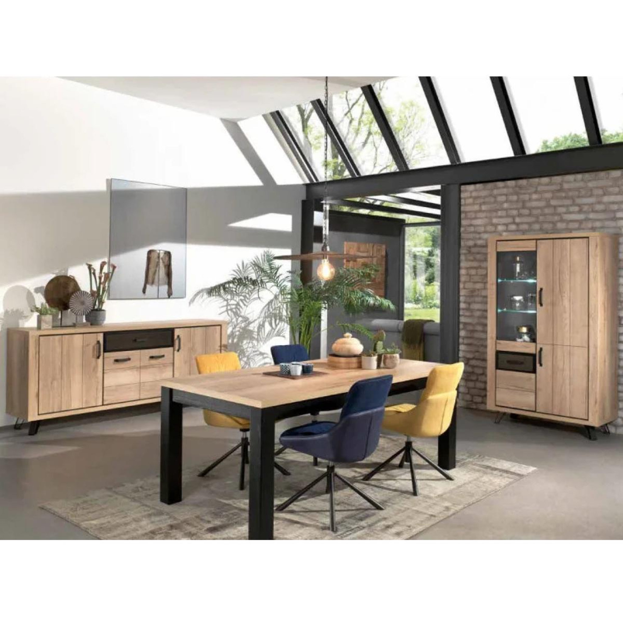 Voir la diapositive 4 : JLC KREATION Buffet industriel 4 portes et 1 tiroir bois et métal ERIA