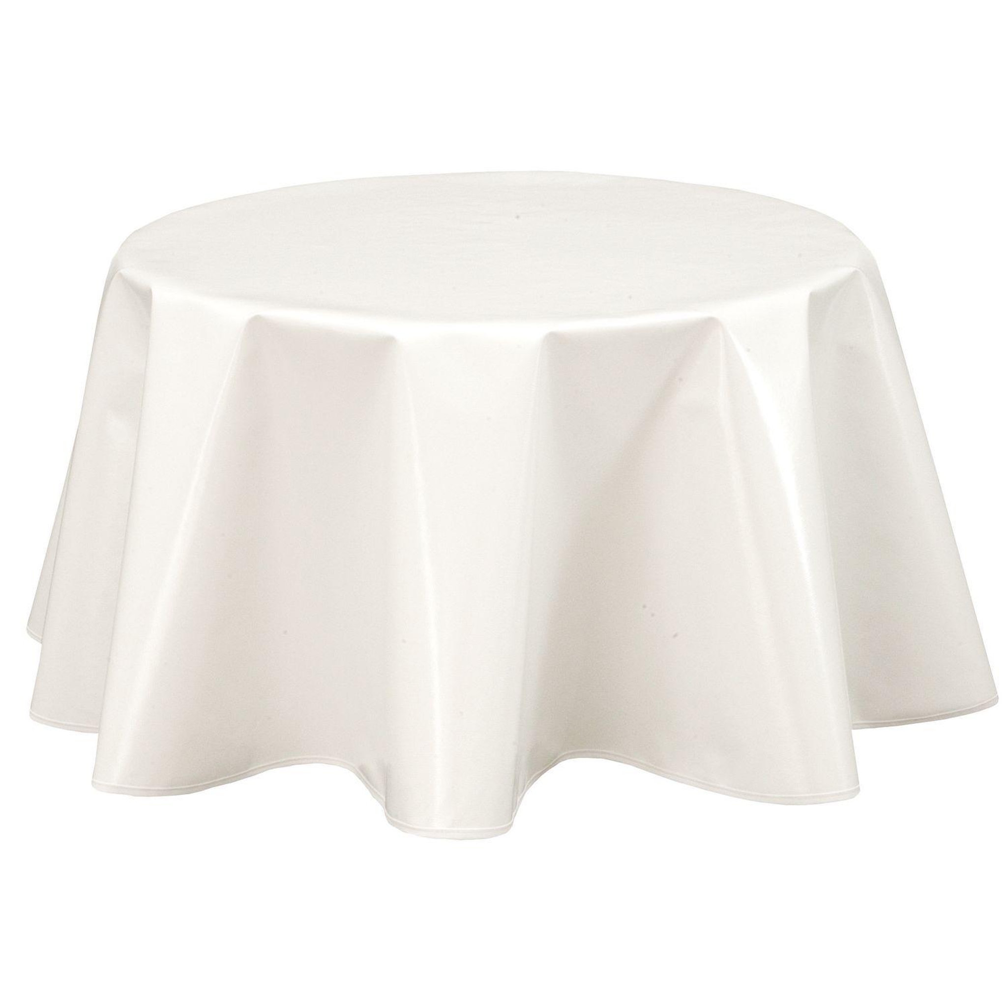 HABITABLE Nappe en toile cirée ronde design uni joys. Coloris disponibles : Gris