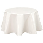HABITABLE Nappe en toile cirée ronde design uni Joys. Coloris disponibles : Gris