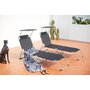 Voir la diapositive 2 : CONCEPT USINE Lot de 2 transats noirs avec pare soleil PALOPO