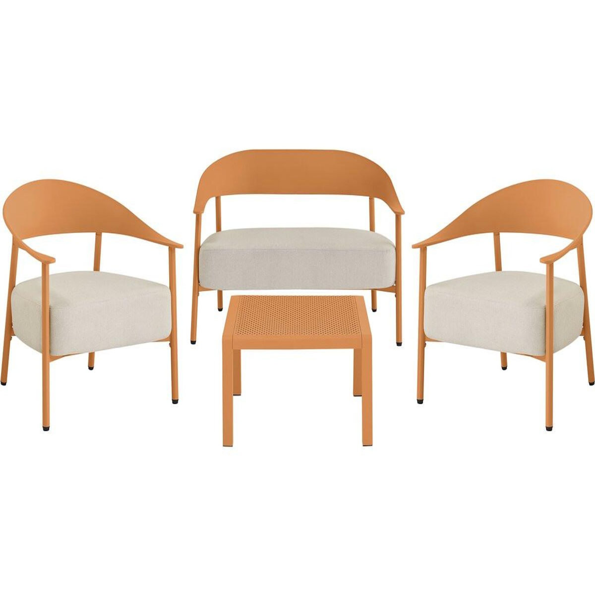 Habitat et Jardin Salon de jardin en métal et plastique  Céora  - 4 places - Orange