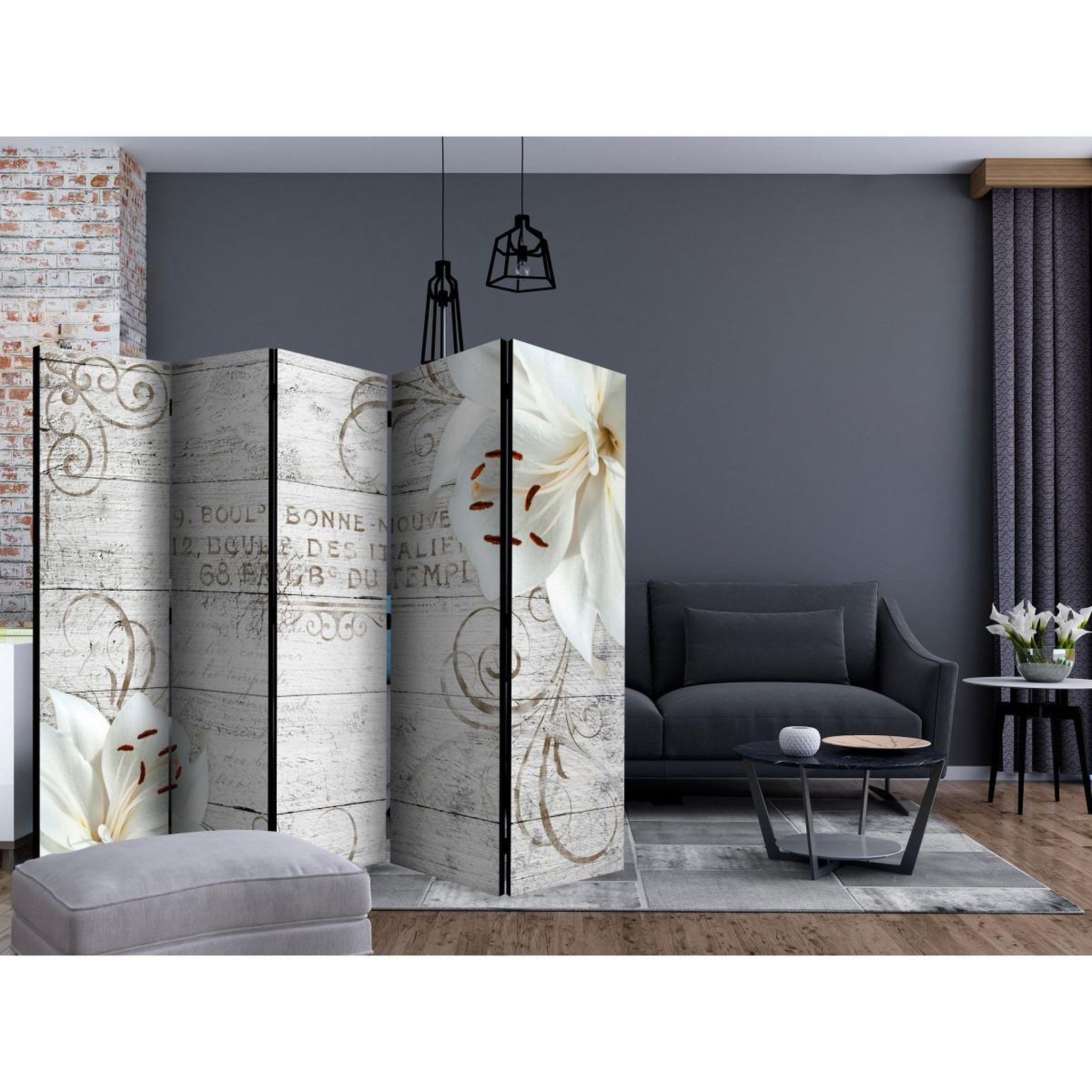 Voir la diapositive 2 : Paris Prix Paravent 5 volets  bonne nouvelle  172x225cm