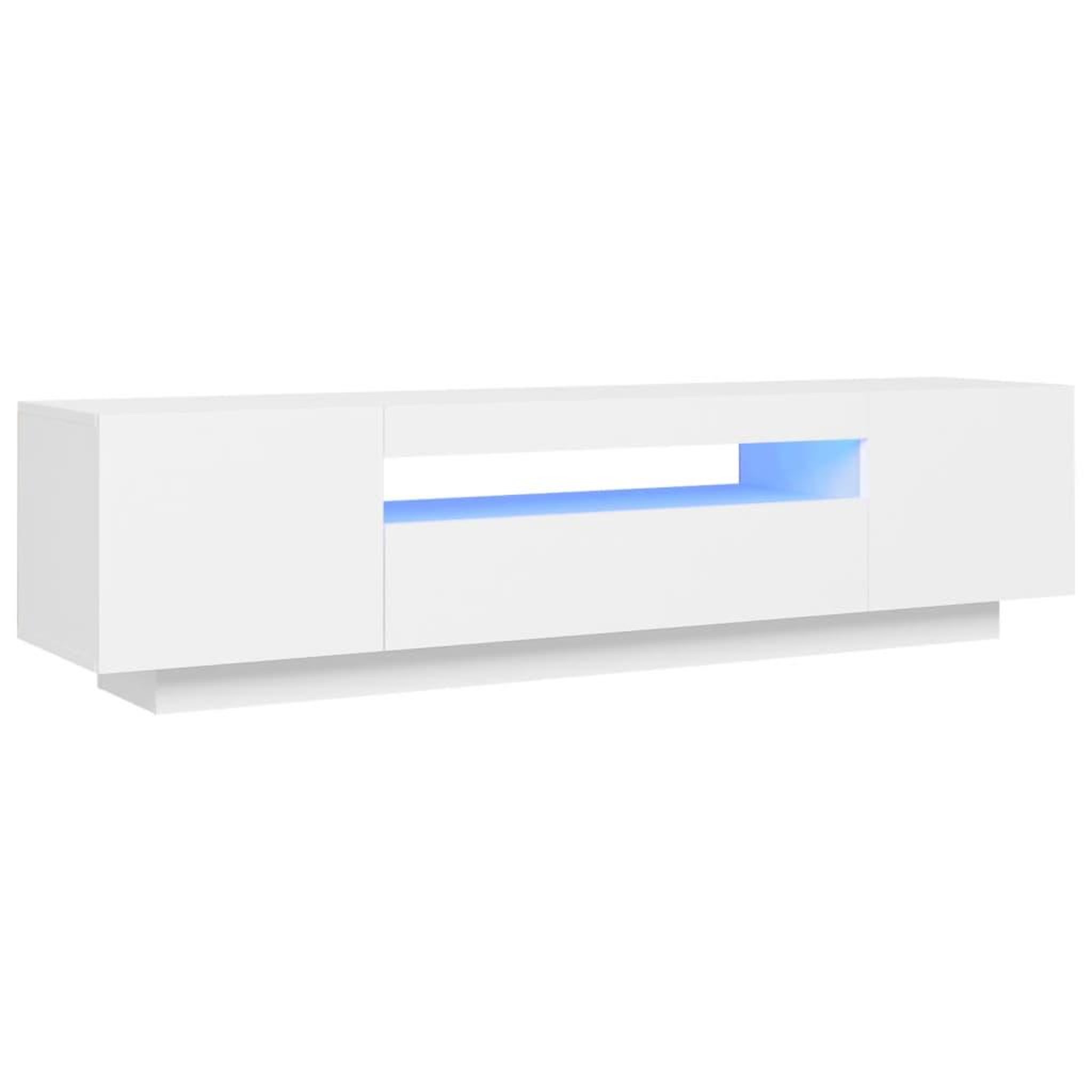 Voir la diapositive 2 : VIDAXL Meuble TV avec lumieres LED blanc 160x35x40 cm