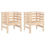Voir la diapositive 2 : VIDAXL Chaises de jardin lot de 2 61,5x53x71 cm bois de pin massif