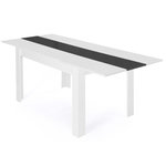 ID MARKET Table à manger extensible rectangle GEORGIA 6-10 personnes blanche et grise 140-220 x 90 cm
