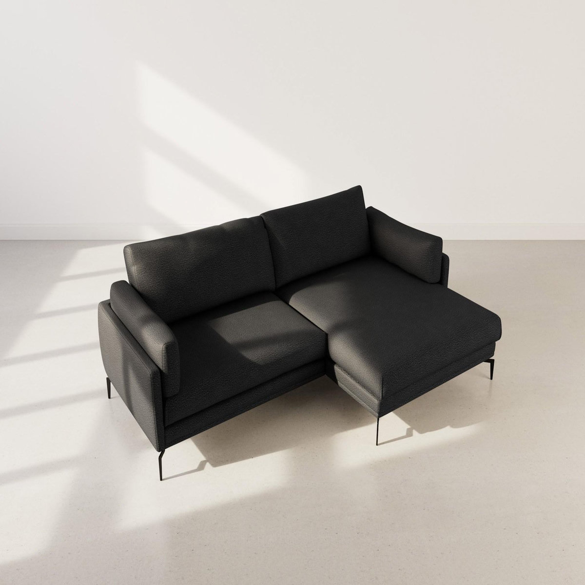 LISA DESIGN Carlos - canapé d'angle droit 4 places ultra moelleux en tissu texturé