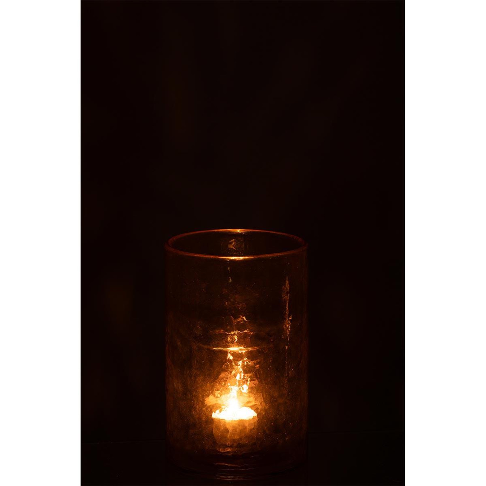 Voir la diapositive 3 : J-LINE Photophore Double en Verre  Hurricane  20cm Jaune