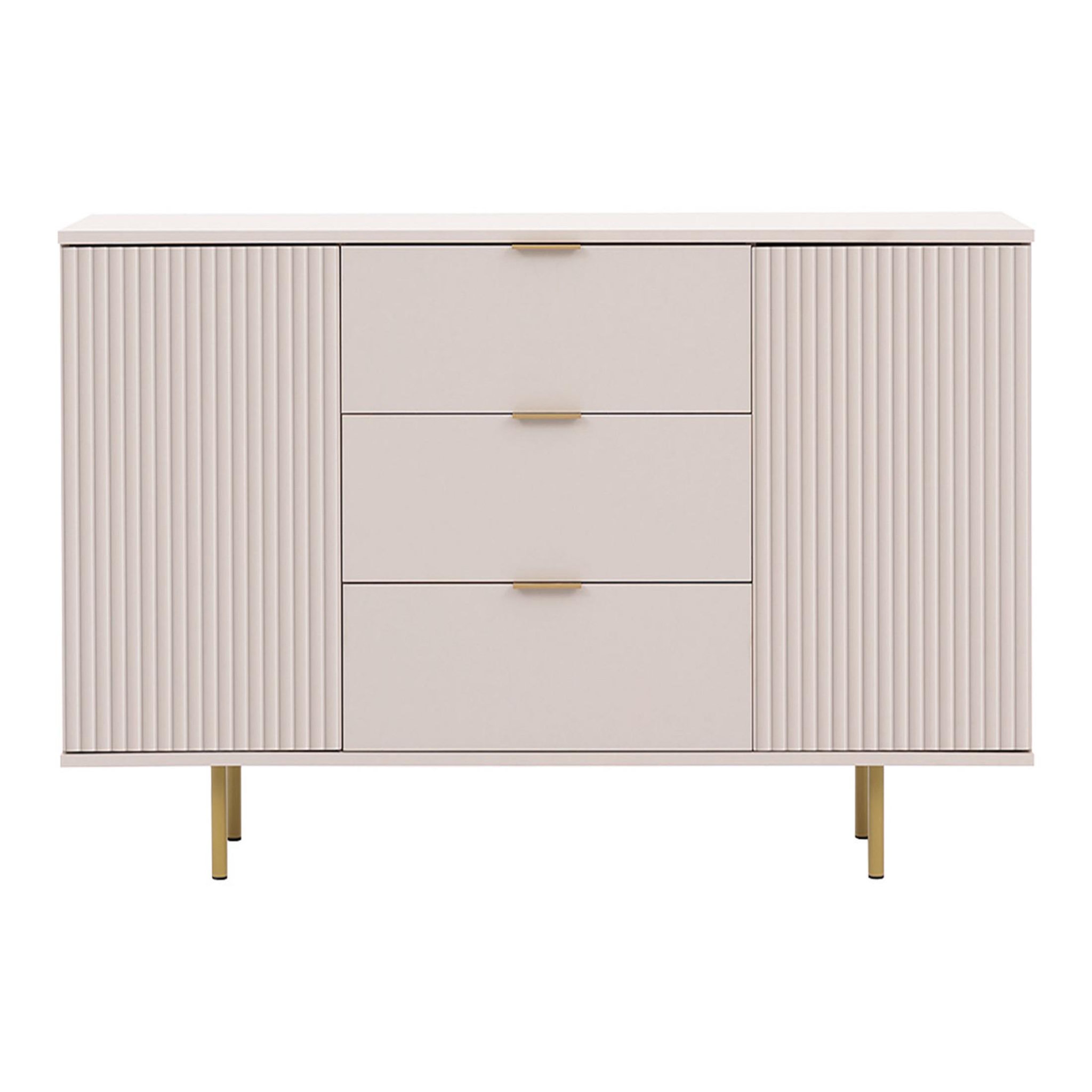 BEST MOBILIER Monica - buffet - beige - 3 tiroirs et 2 portes - 150 cm. Coloris disponibles : Beige