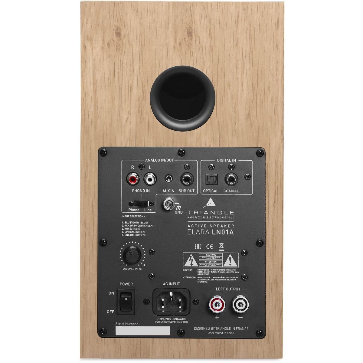 Triangle Enceinte bibliothèque active LN01A ELARA Chene Clair