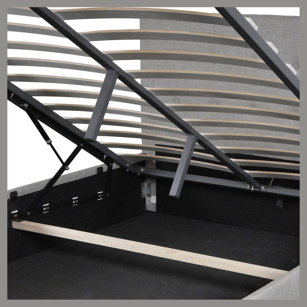 Lit coffre avec tête de lit capitonnée, livré avec sommier 140x190 CM CATANE