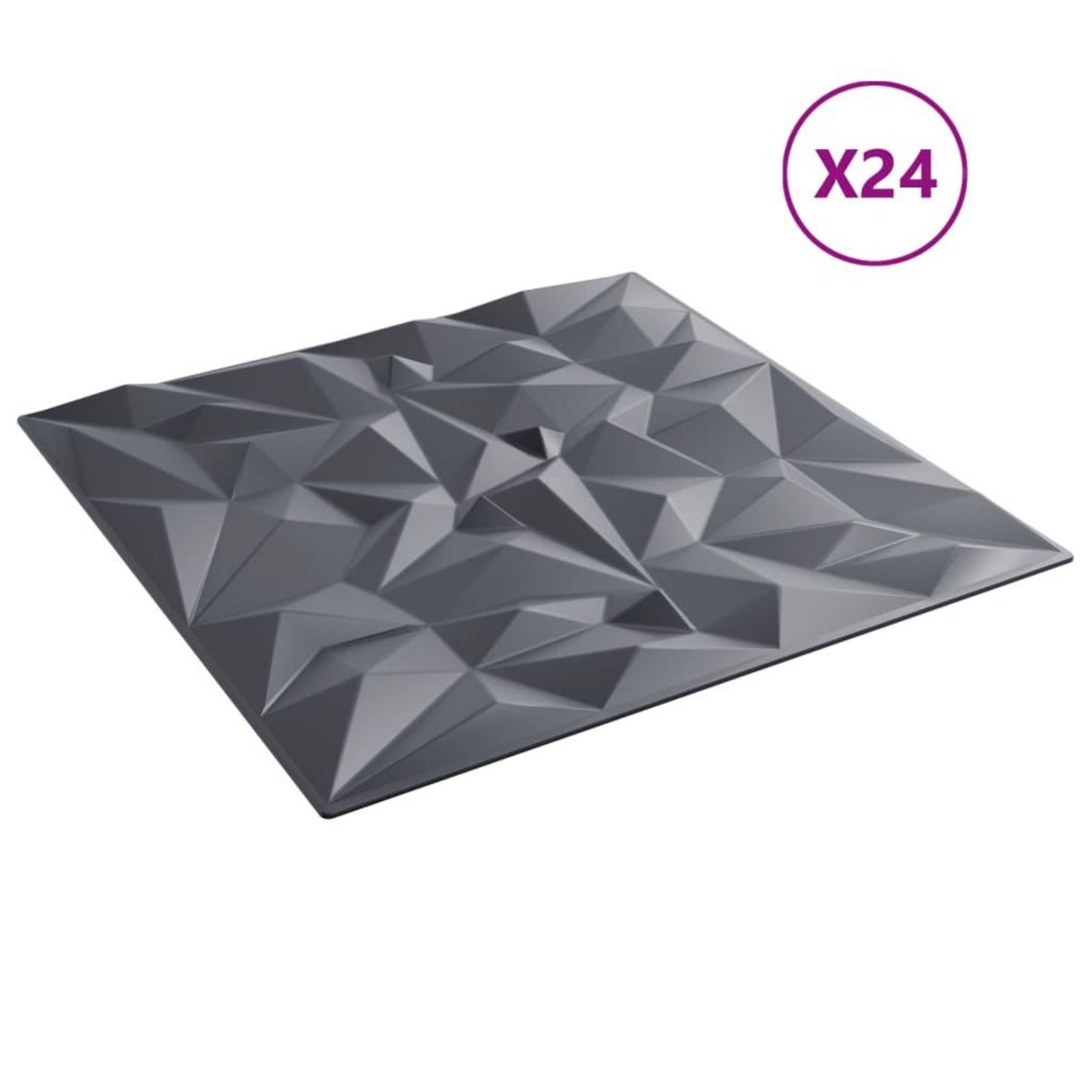 VIDAXL Panneaux muraux 24 pcs gris 50x50 cm XPS 6 m² amethyste