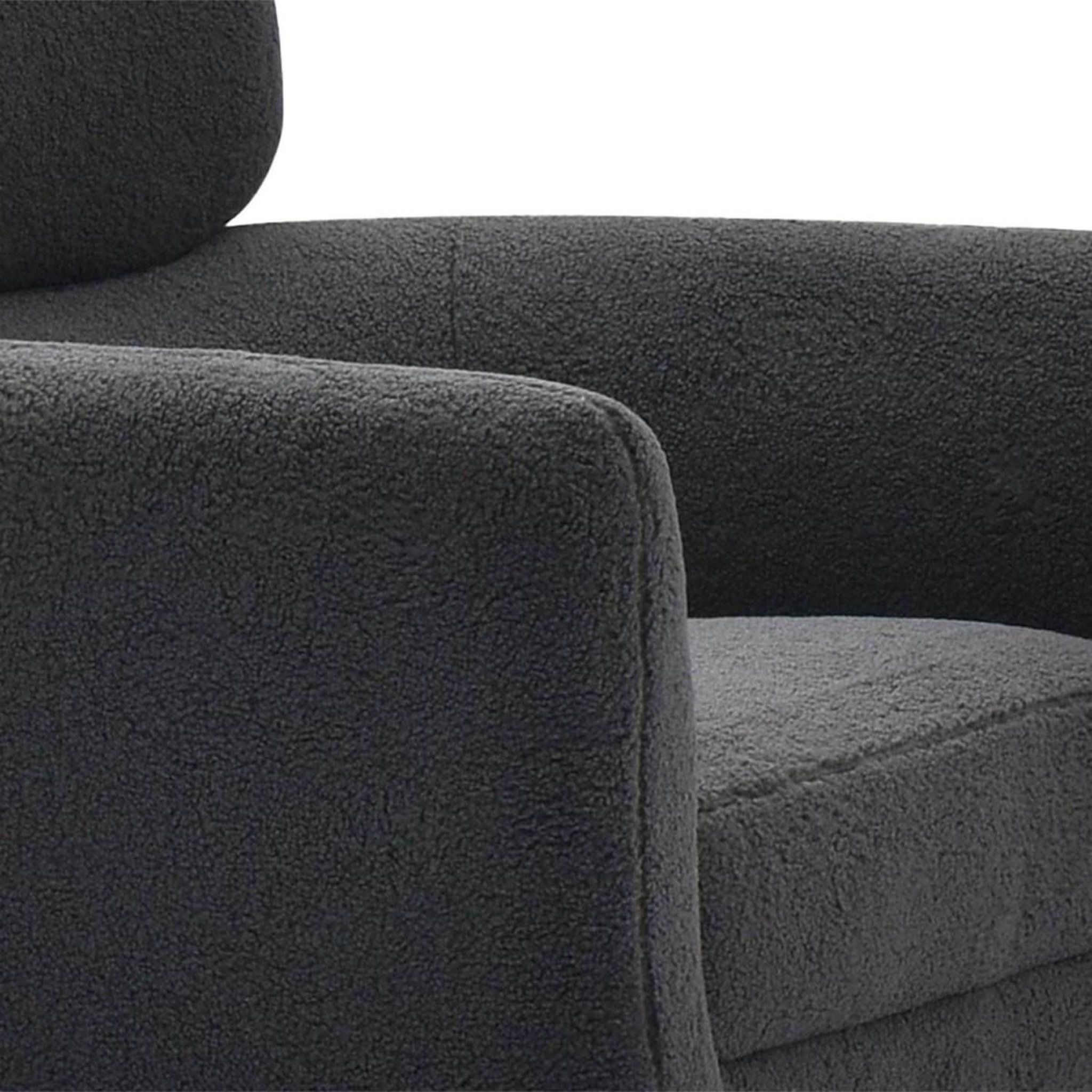 Voir la diapositive 5 : Paris Prix Fauteuil design bouclette  damien  86cm gris foncé