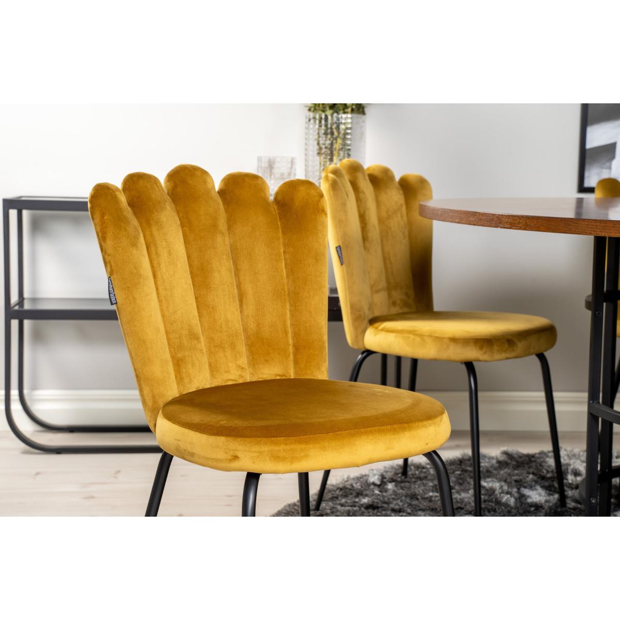 Voir la diapositive 6 : Paris Prix Ensemble table à manger & 6 chaises  copenhagen & limhamn  140cm jaune & marron