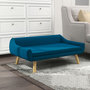 Voir la diapositive 2 : PAWHUT Canapé chien lit pour chien design scandinave - coussin moelleux déhoussable, pieds bois - velours bleu canard