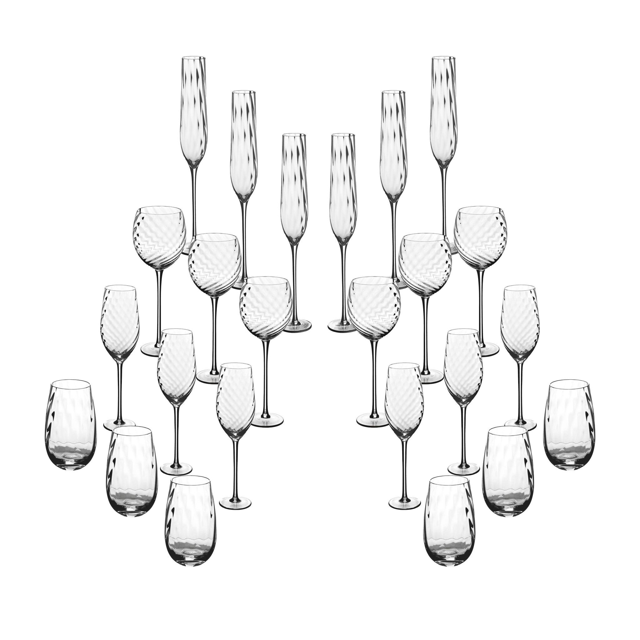 Voir la diapositive 2 : BJORN Set de verres complet sten - 24 pièces