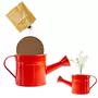  Kit de jardinage : Mini arrosoir rouge et ses graines de coquelicot
