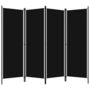 Voir la diapositive 2 : VIDAXL Cloison de separation 4 panneaux Noir 200x180 cm