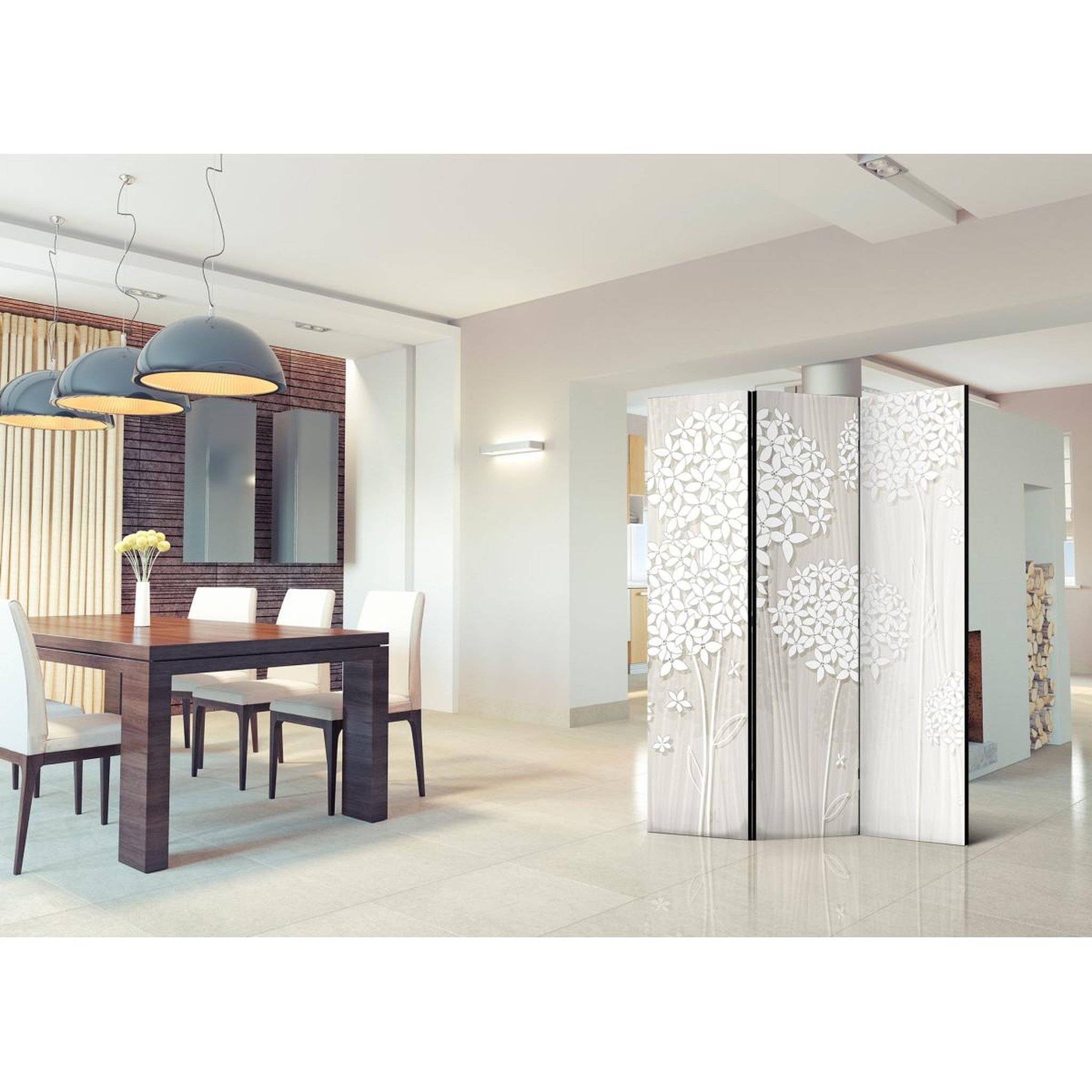 Voir la diapositive 2 : Paris Prix Paravent 3 volets  paper dandelions  135x172cm