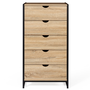 Voir la diapositive 3 : ID MARKET Chiffonnier 5 tiroirs DETROIT 60 cm commode semainier design industriel
