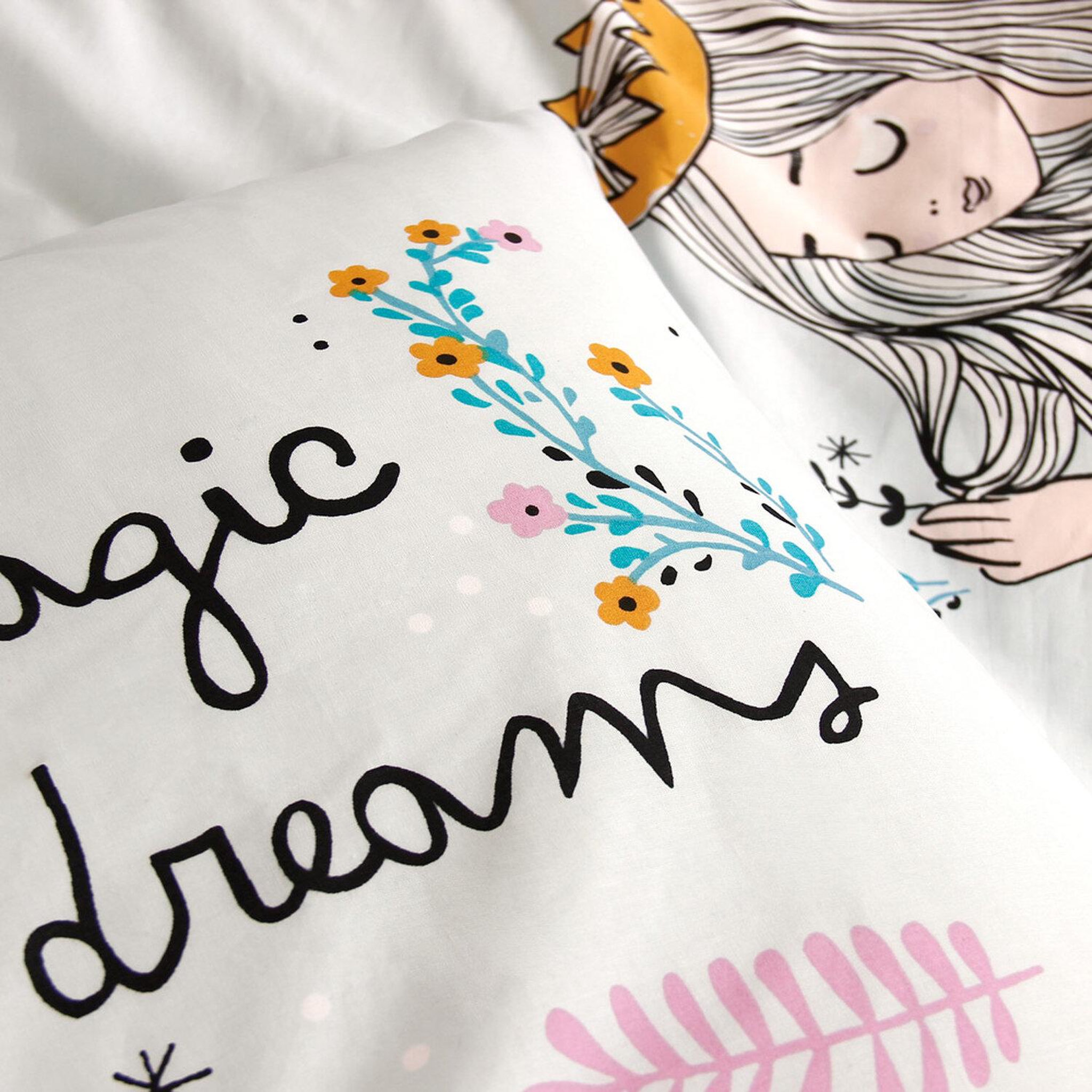 Voir la diapositive 5 : Home collection Parure housse de couette reversible 140x200cm coton bio 57fils magic