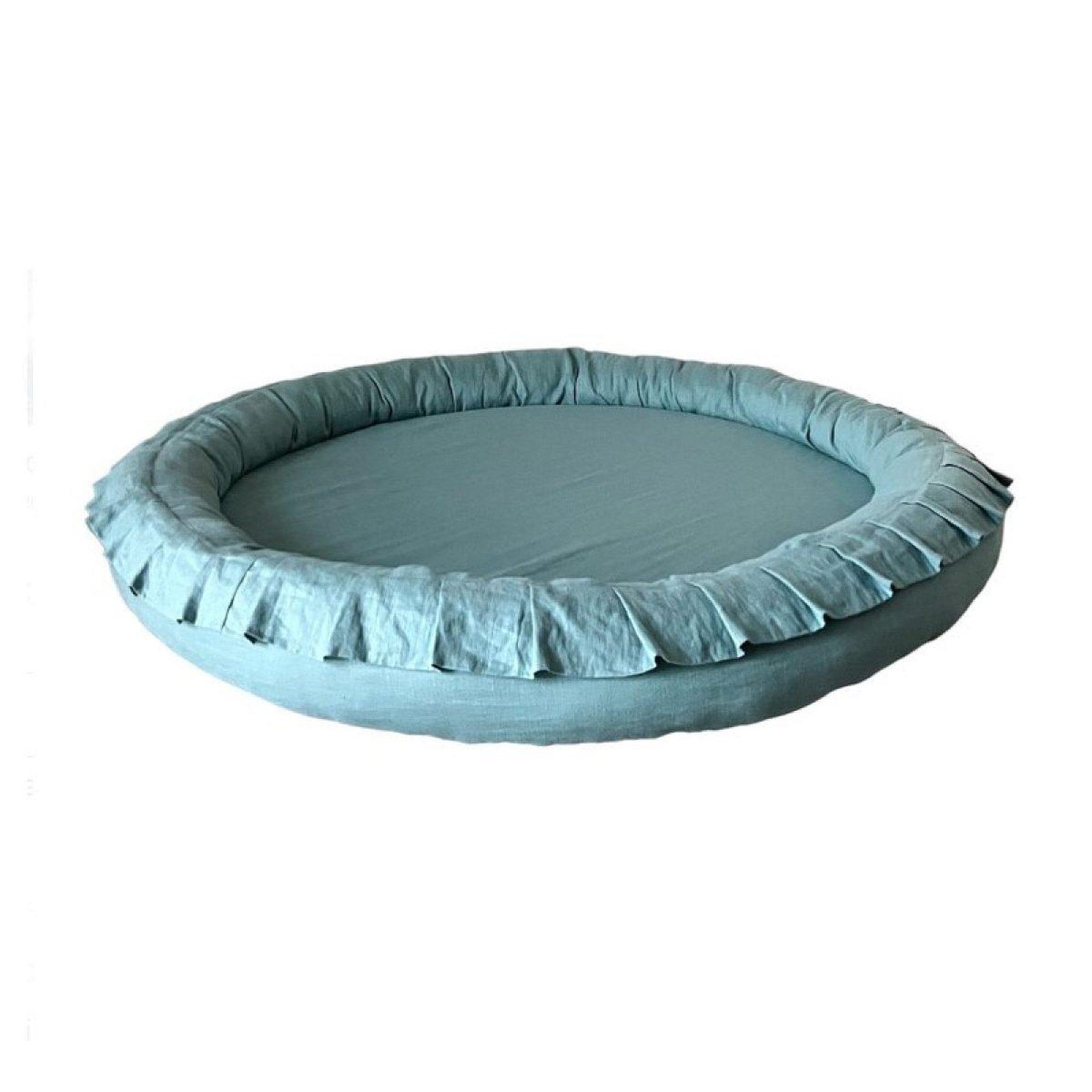 MONIO FOR KIDS Tapis nid en lin couleur  menthe